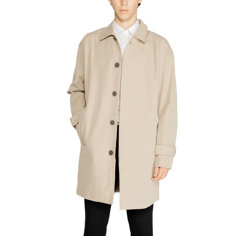 Beige Polyester Trench Coat