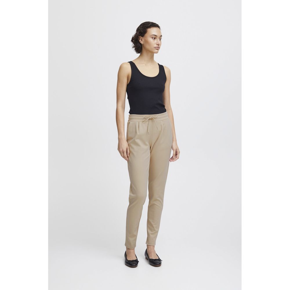Beige Polyester Pant
