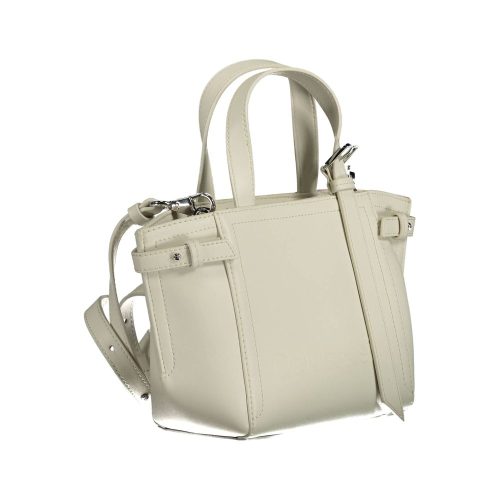 White Polyester Handbag