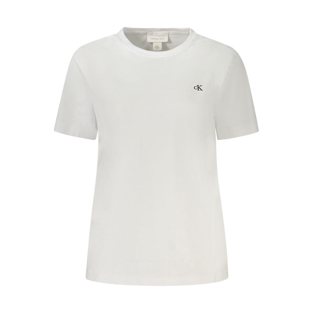 White Cotton Women T-Shirt