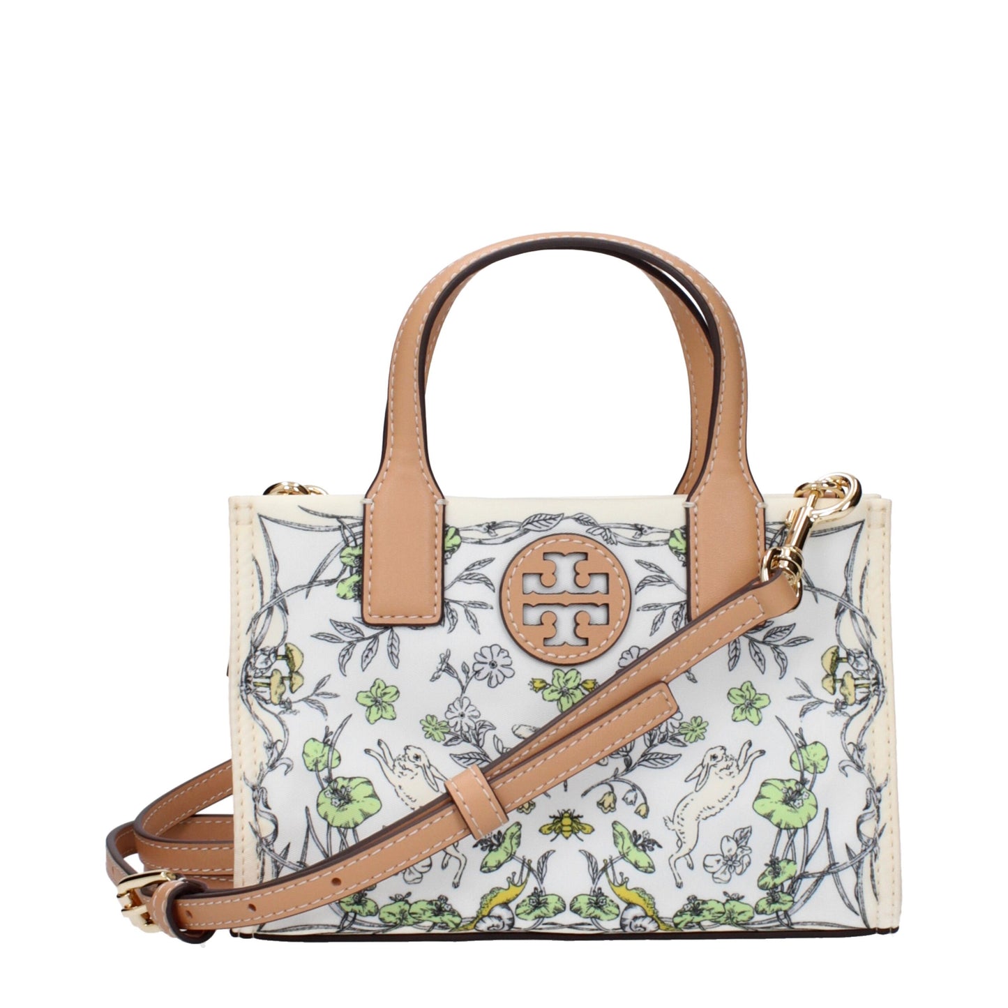 Beige Fabric Handbags