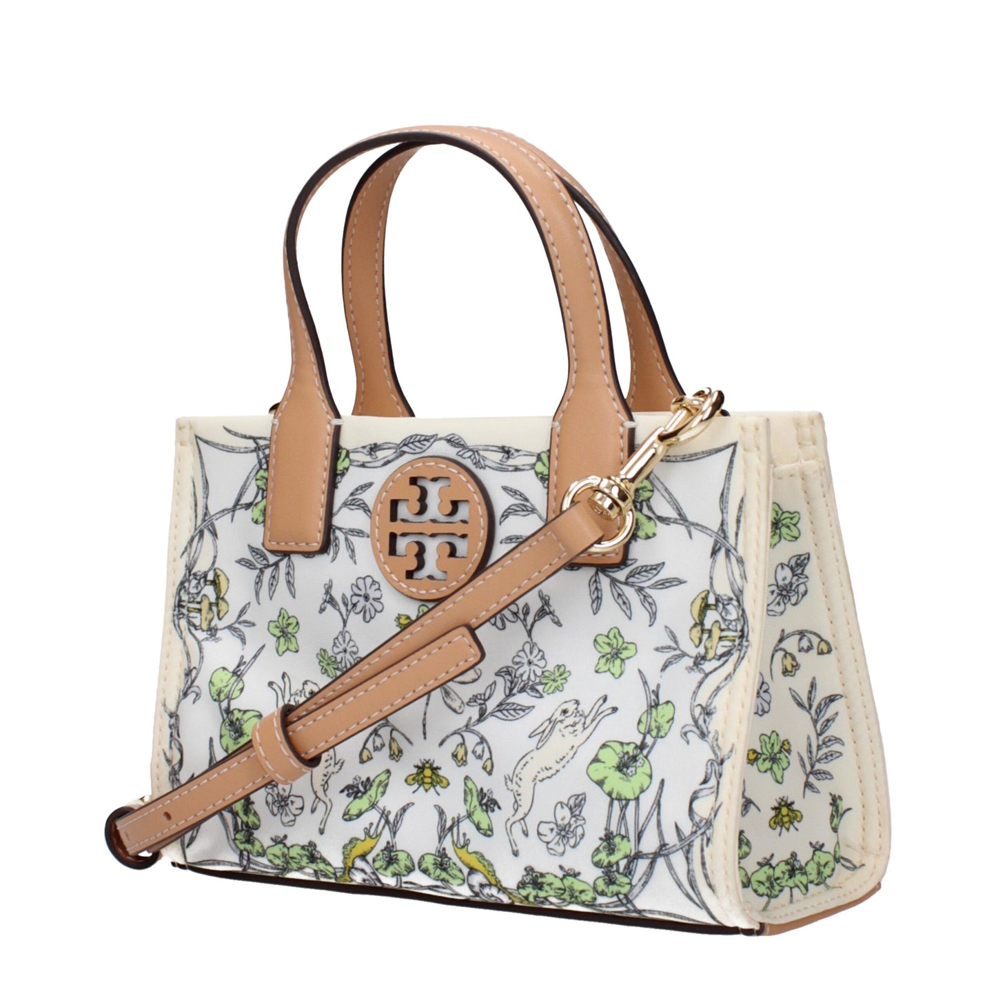 Beige Fabric Handbags