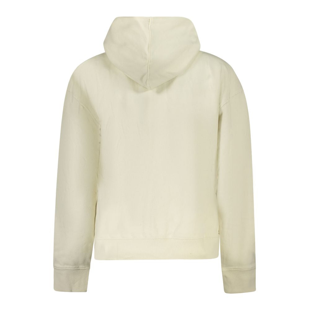 White Cotton Women Hoodie