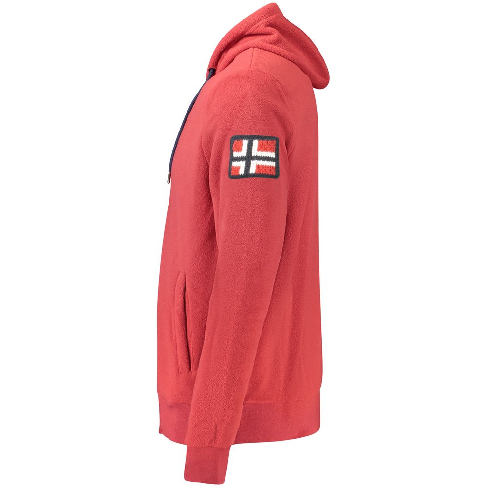 Red Polyester Men Sweater