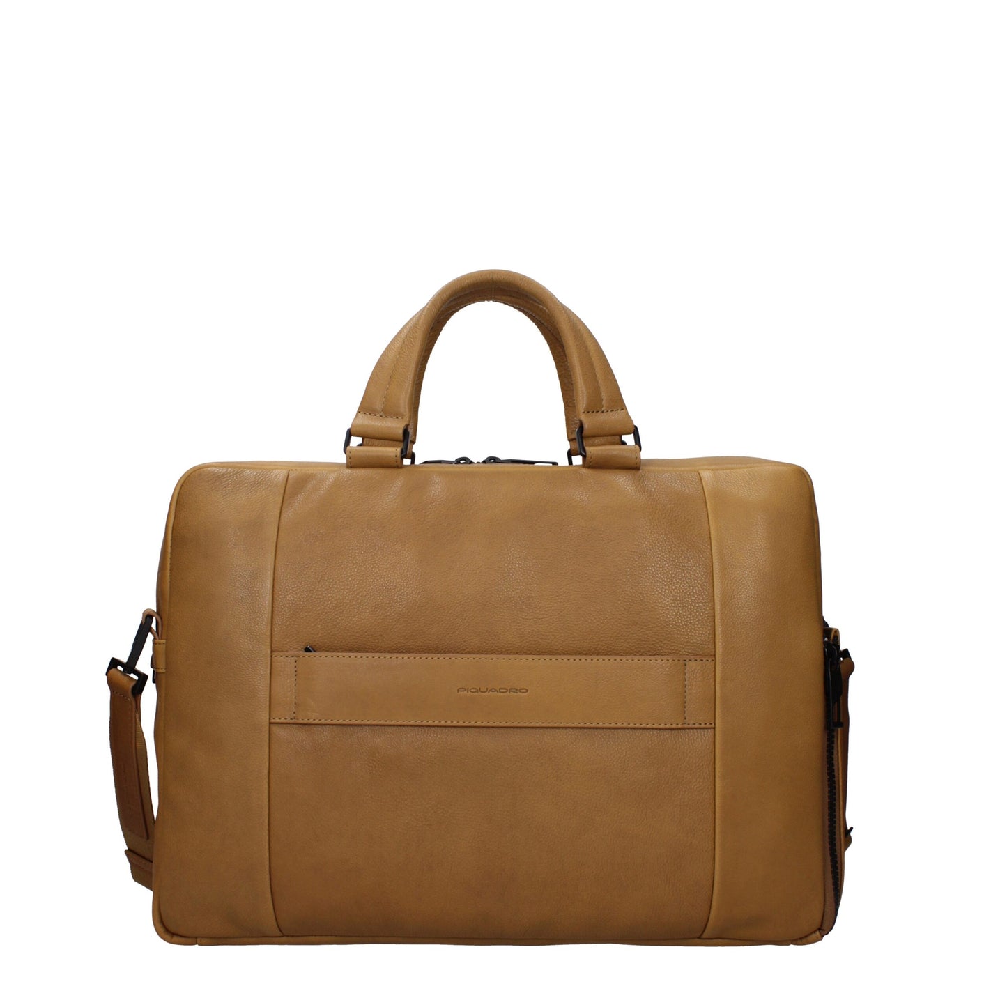 Beige Leather Business And Laptop Bags
