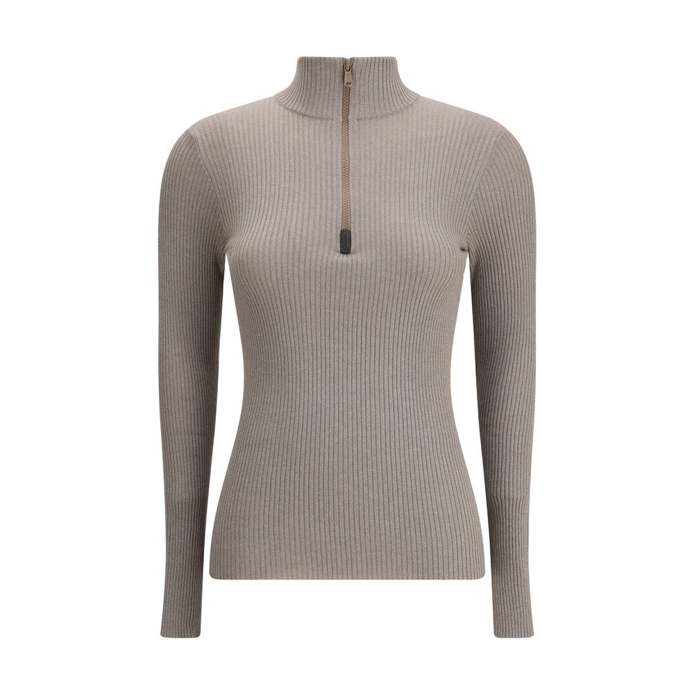 Zipped high neck Top