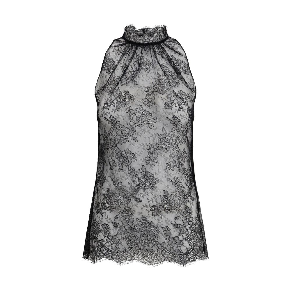 Sleeveless black Lace Top