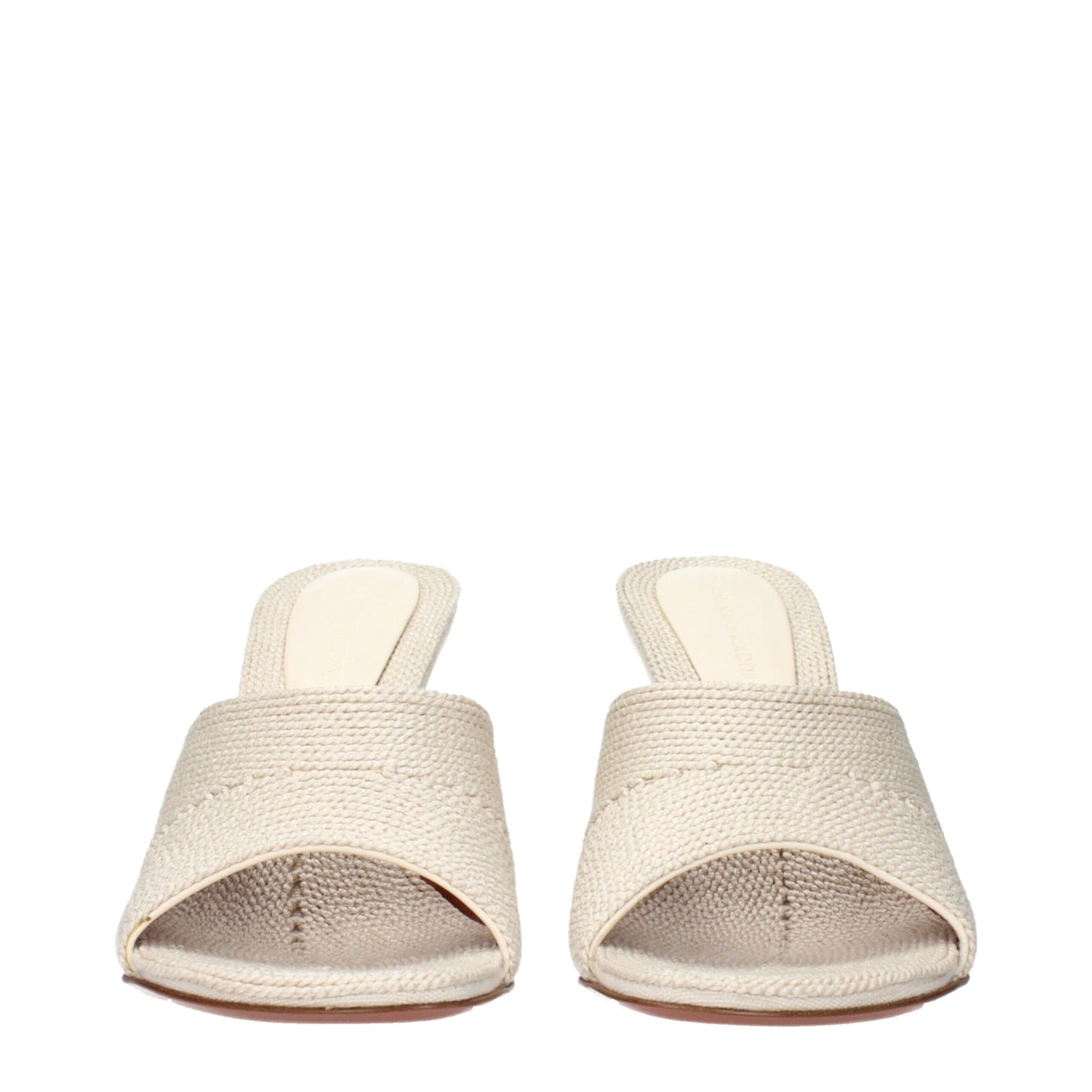 Beige Fabric Slippers Sandals