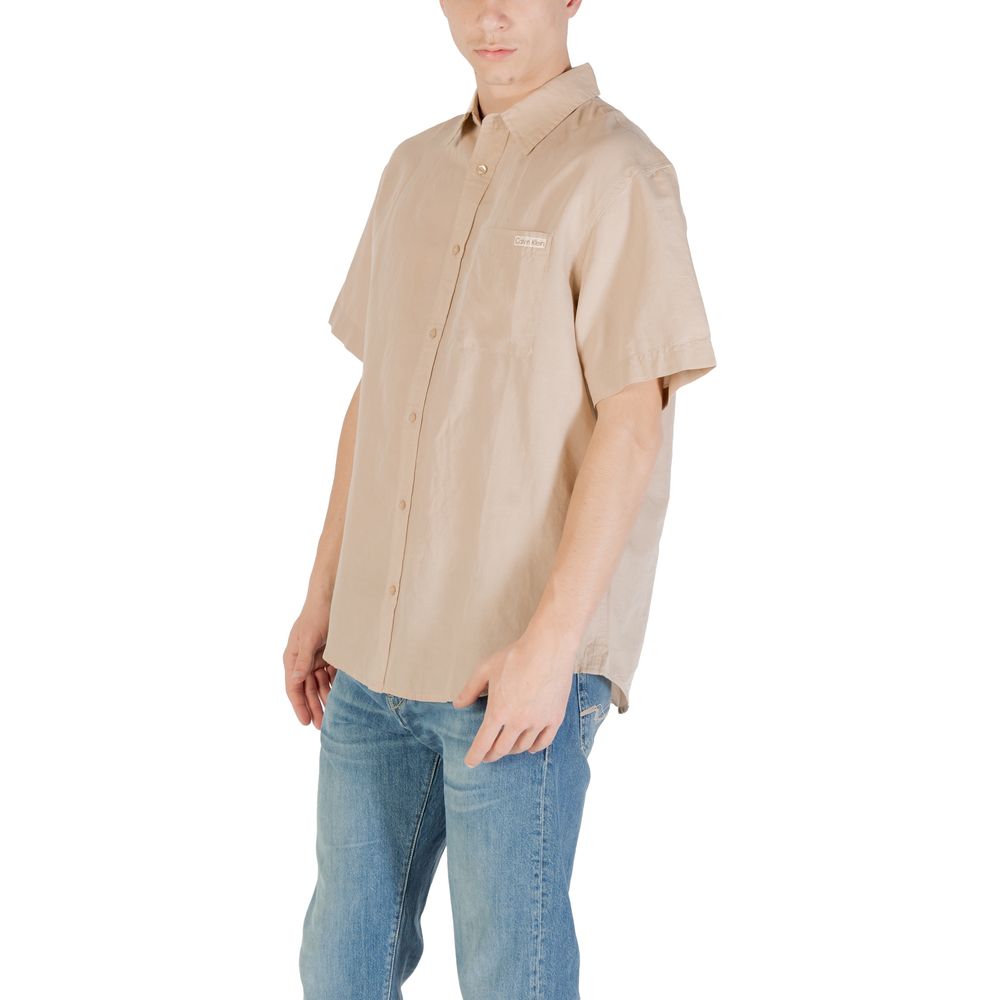 Beige Linen Shortsleeve