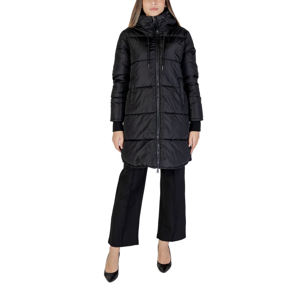 Black Polyester Jackets & Coat
