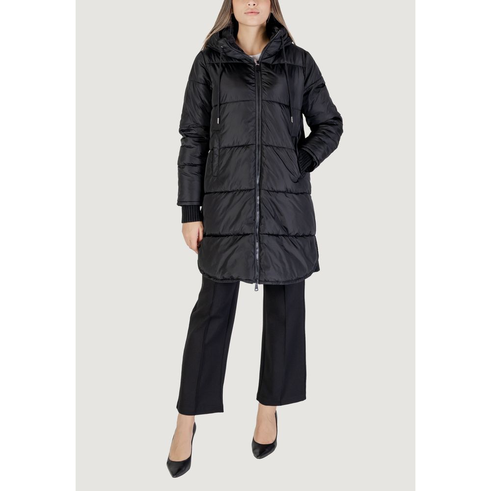 Black Polyester Jackets & Coat