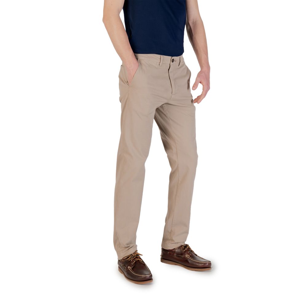 Beige Cotton Skinny Pant