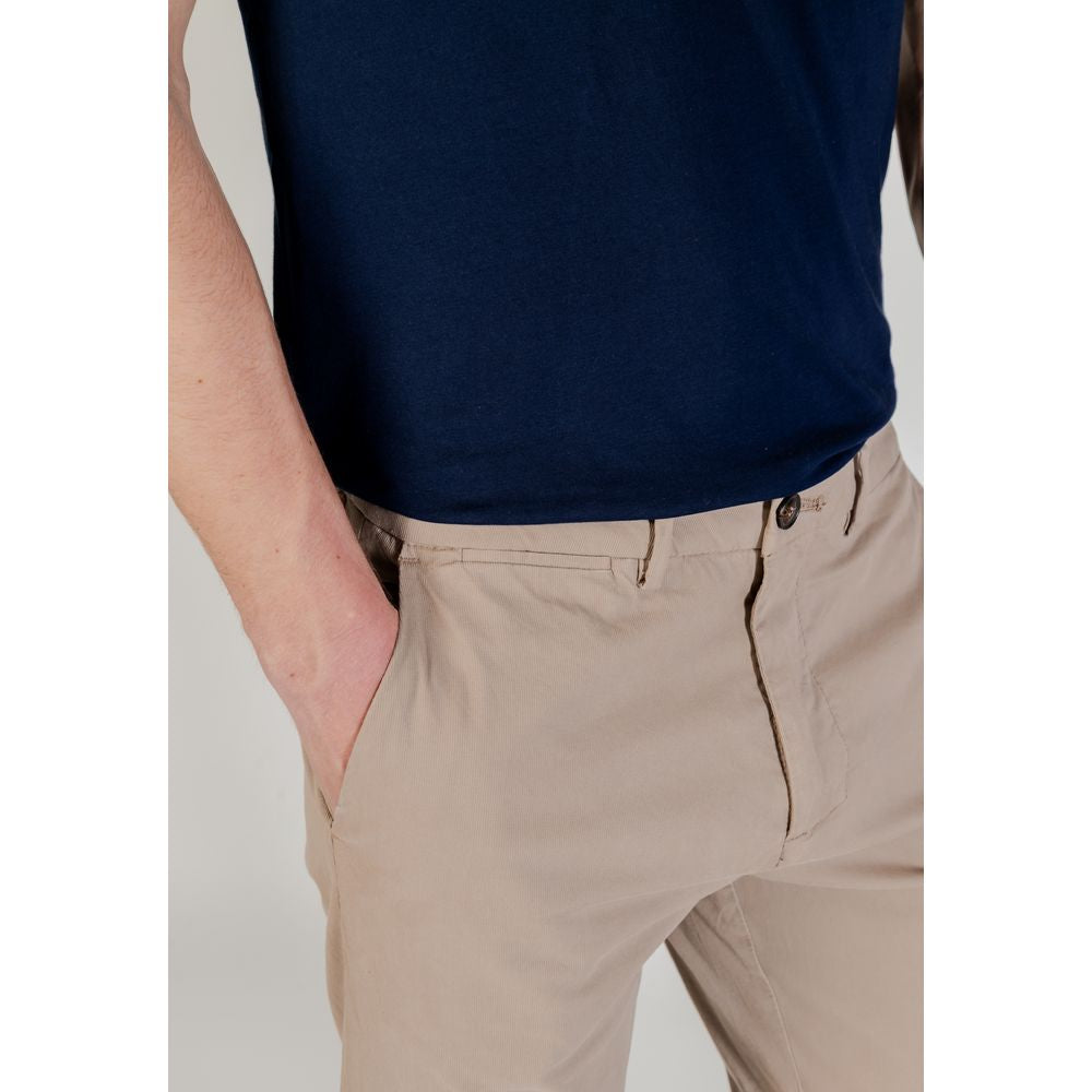 Beige Cotton Skinny Pant