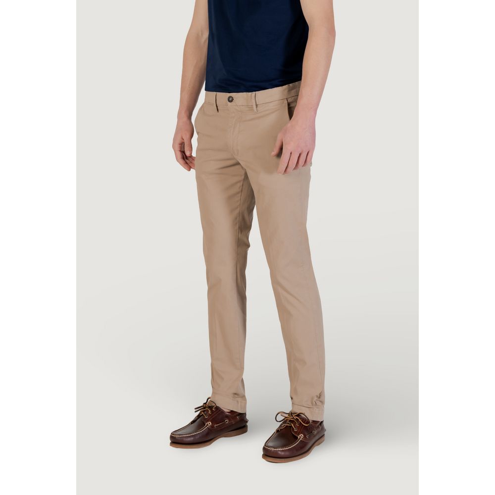 Beige Cotton Skinny Pant