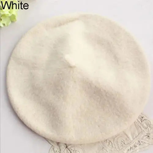 Fashion Classic Solid Color Winter French Style Beret Artist Hat Wool Felt Casual Women Cap Comfortable Xmas Gift Spring Autumn