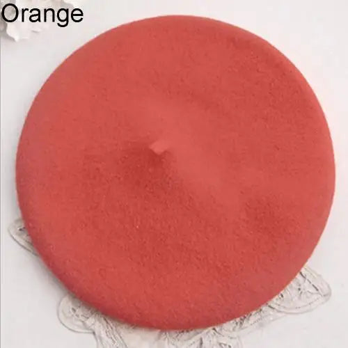 Fashion Classic Solid Color Winter French Style Beret Artist Hat Wool Felt Casual Women Cap Comfortable Xmas Gift Spring Autumn