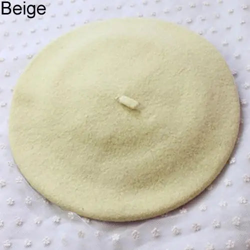 Fashion Classic Solid Color Winter French Style Beret Artist Hat Wool Felt Casual Women Cap Comfortable Xmas Gift Spring Autumn