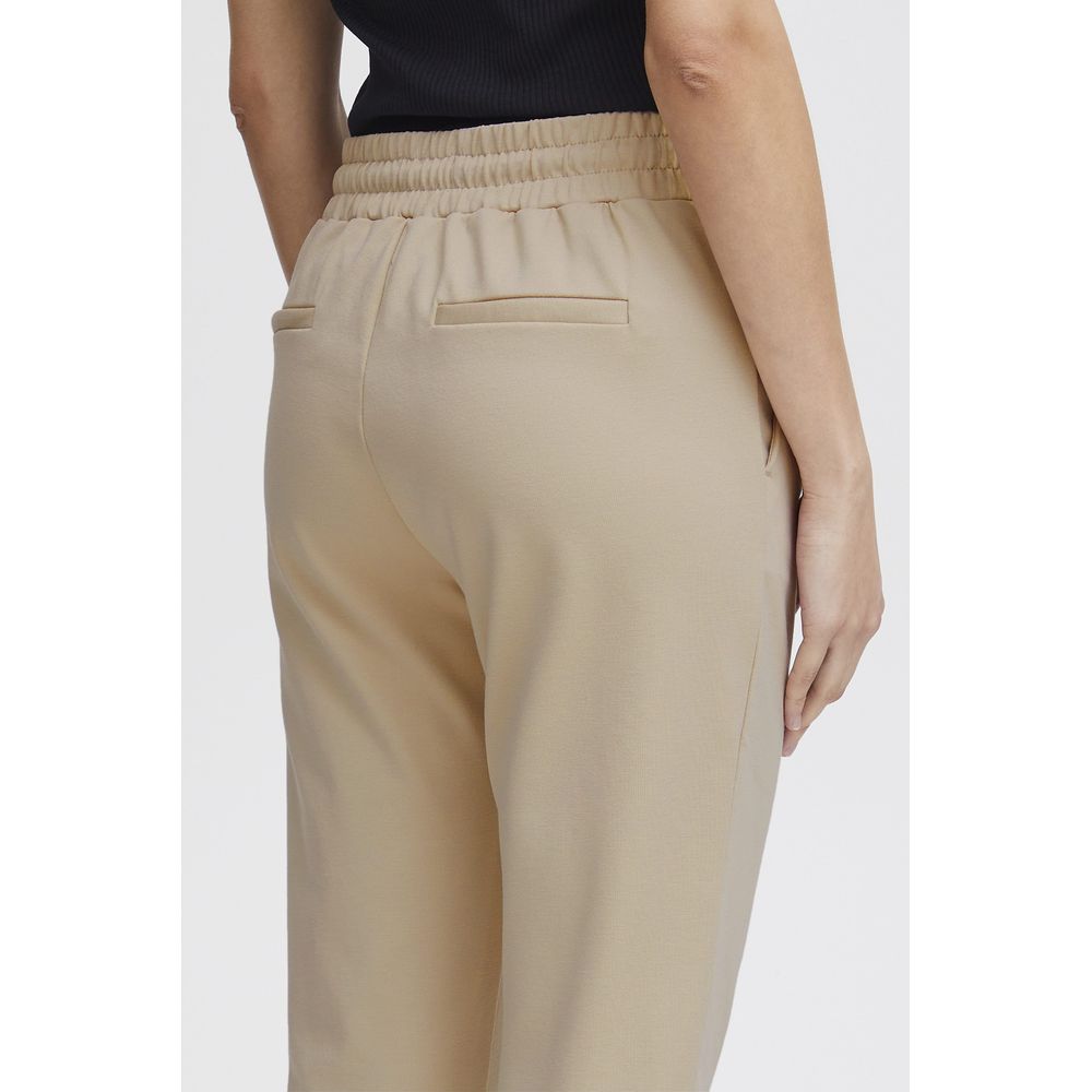 Beige Polyester Pant