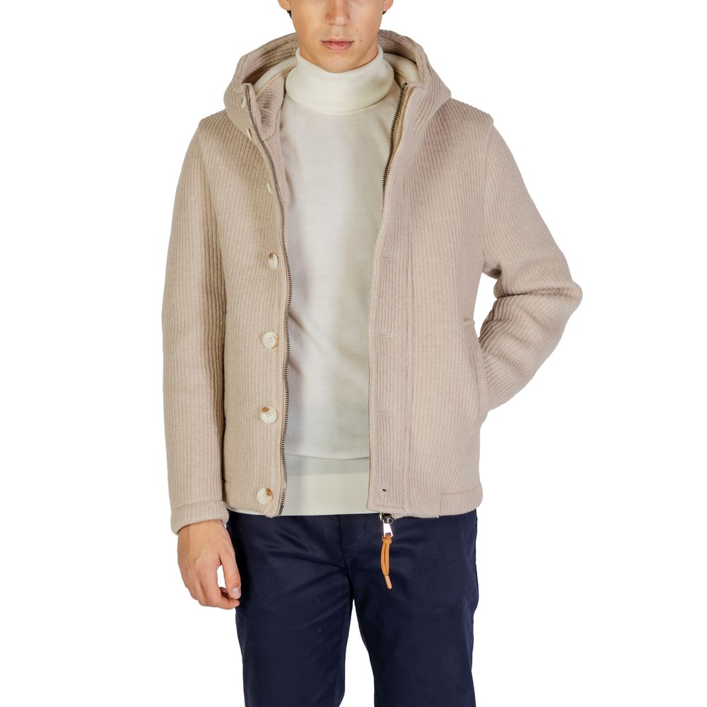 Beige Polyester Jackets & Coat