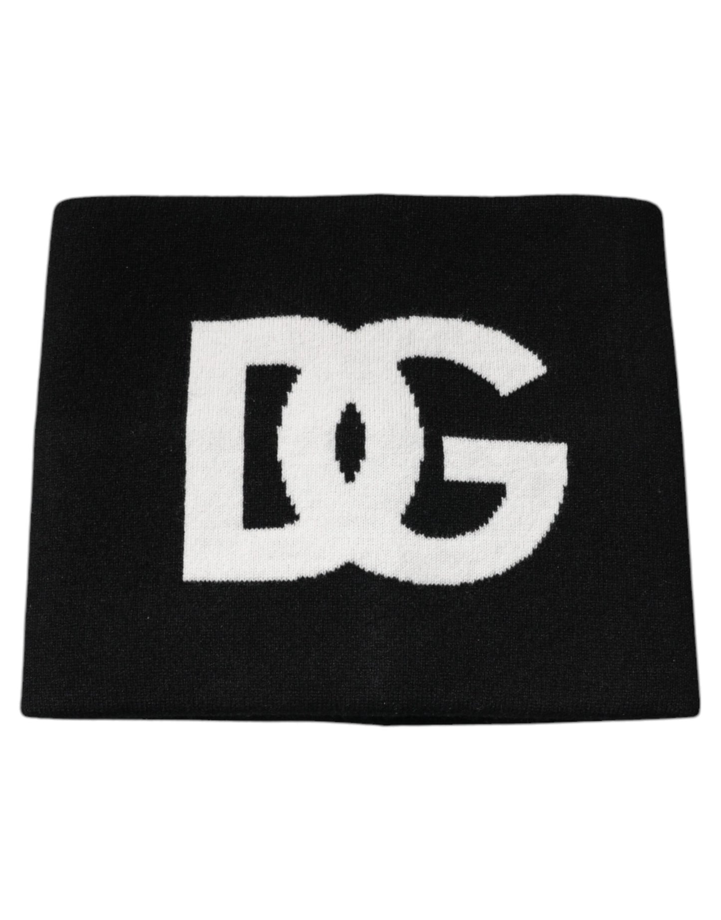 Black Cashmere DG Logo Square Handkerchief Scarf