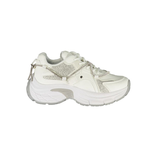 White Polyester Women Sneaker