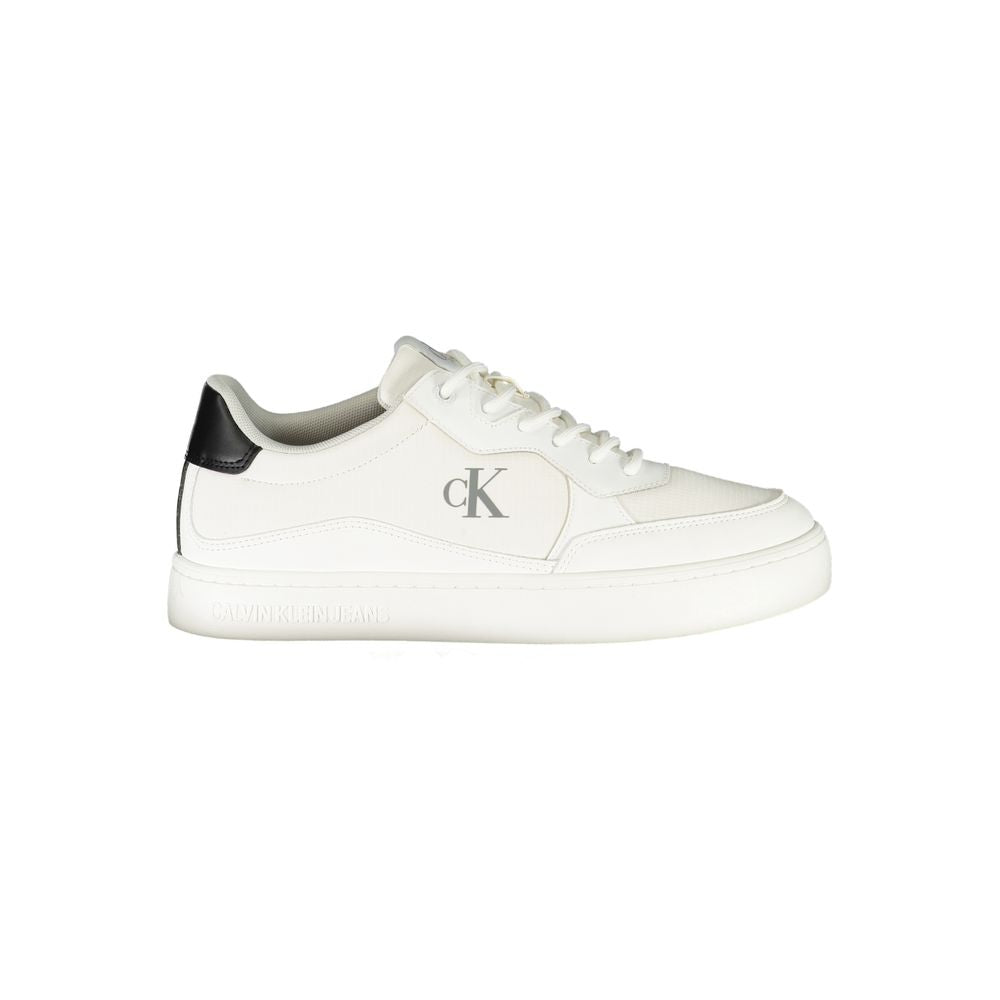 White Polyester Men Sneaker