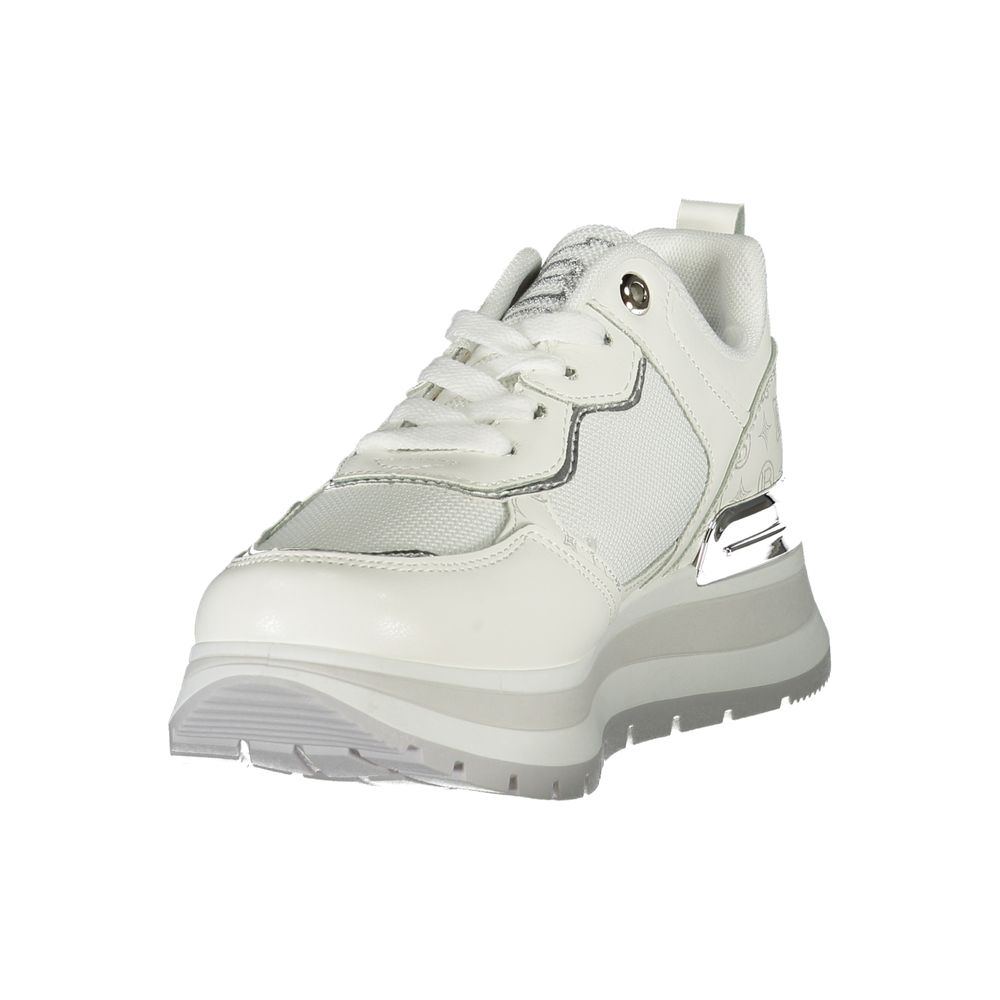 White Polyester Women Sneaker