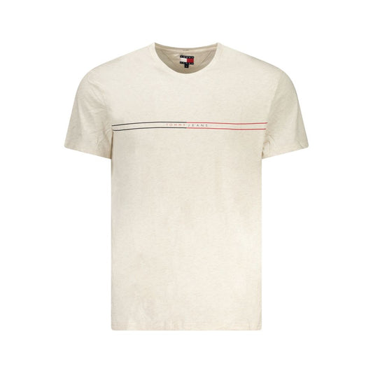 Beige Cotton Men T-Shirt