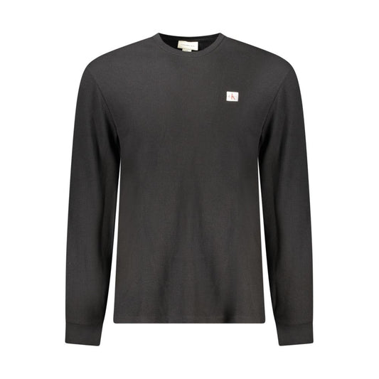 Black Cotton Men Sweater