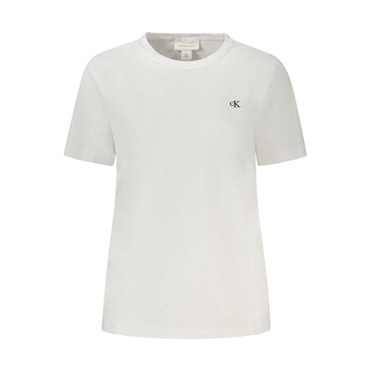 White Cotton Women T-Shirt