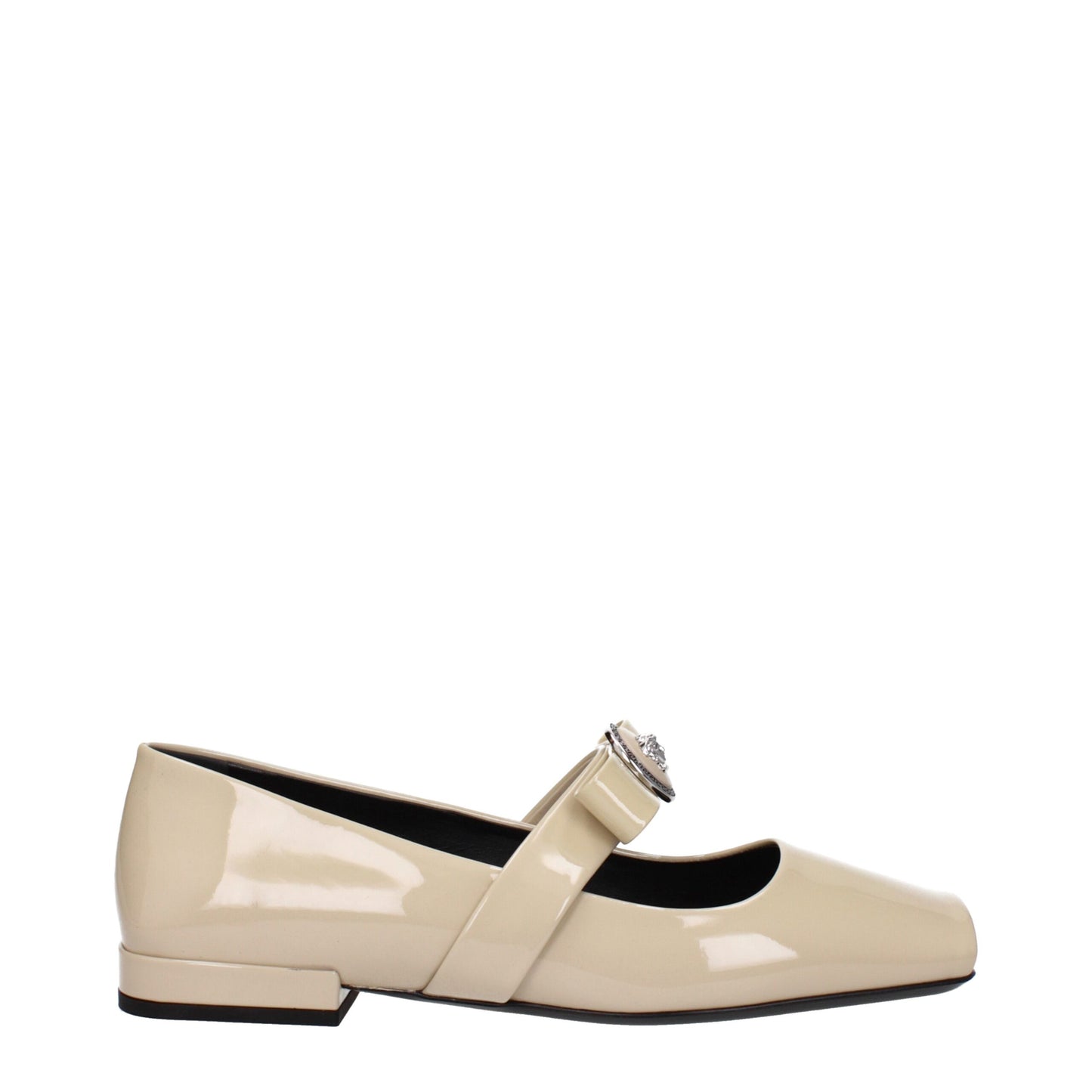 Beige Leather Ballet Flats