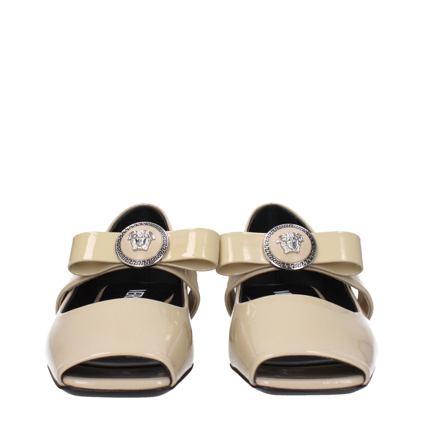 Beige Leather Ballet Flats