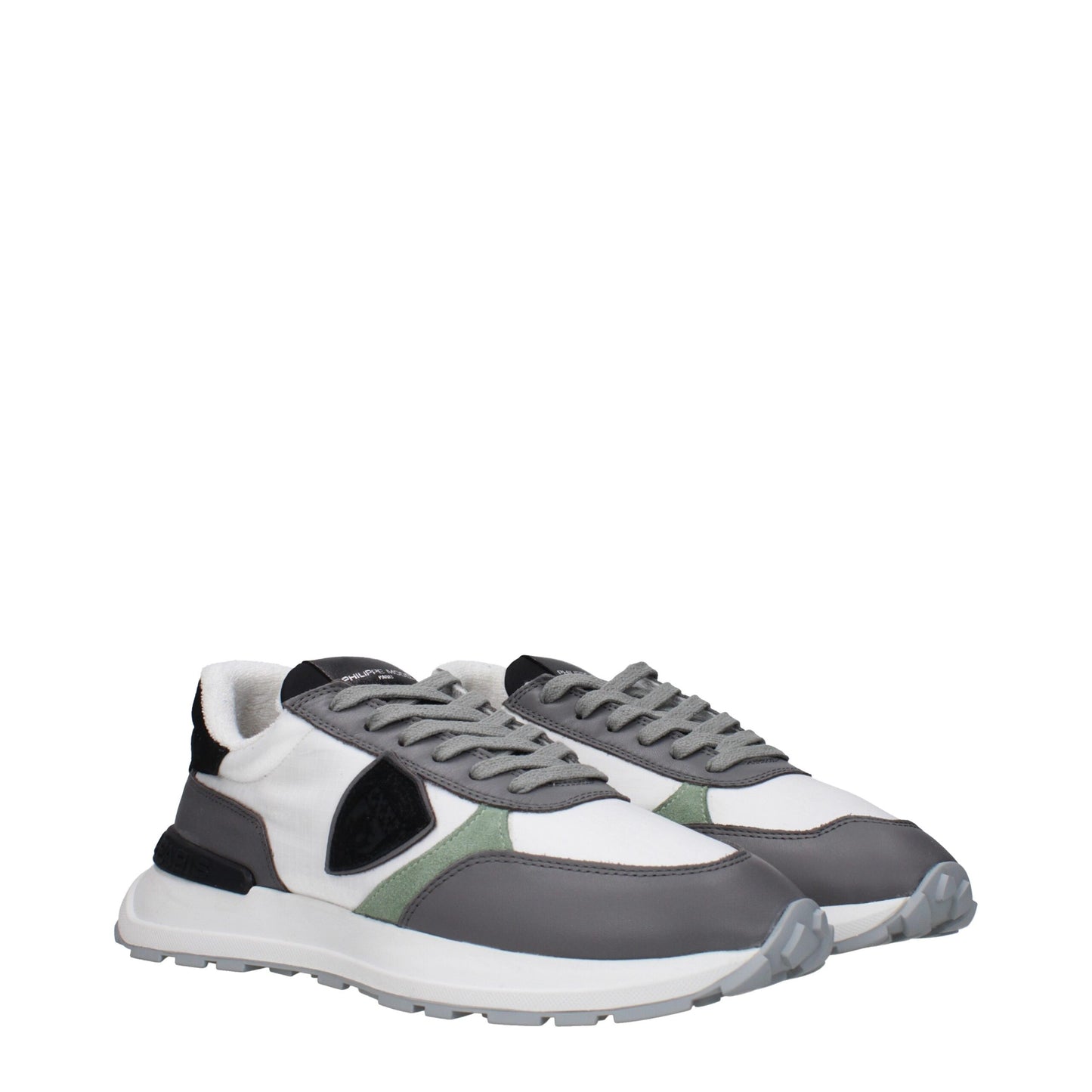 White Fabric Low Tops