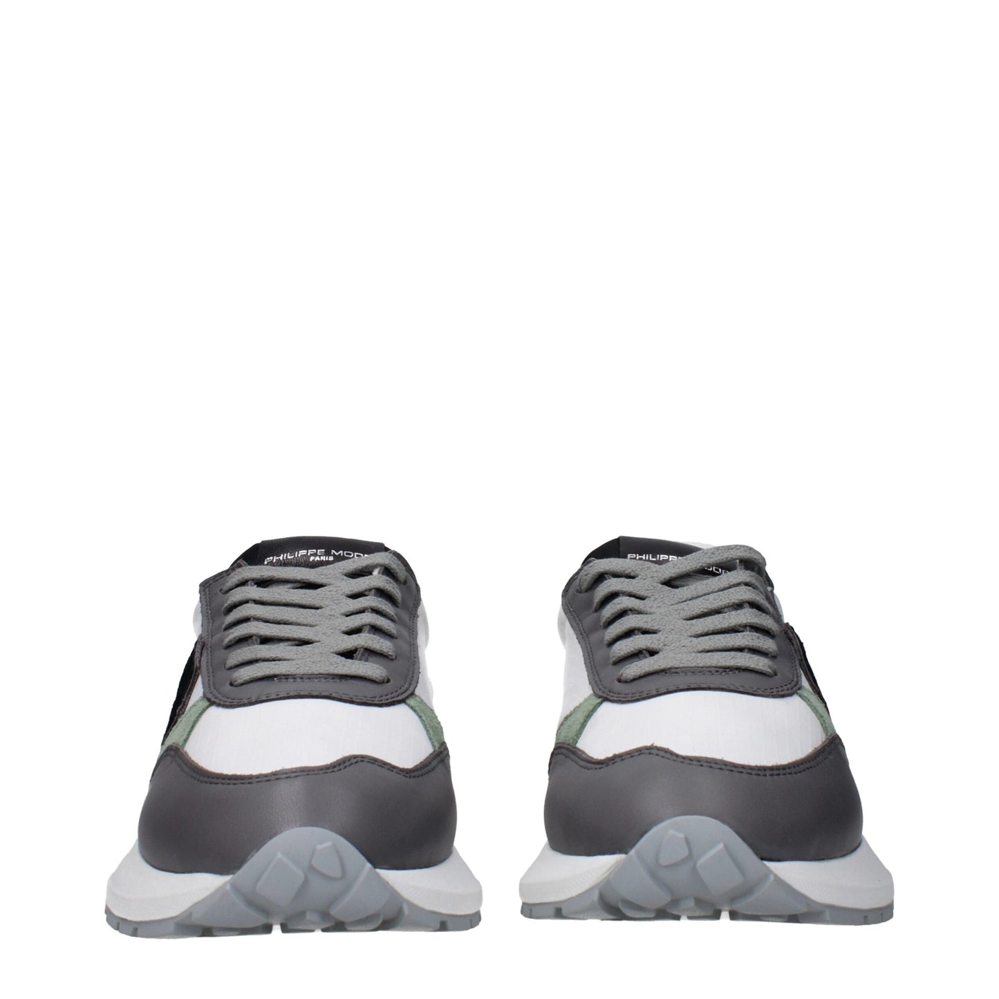 White Fabric Low Tops