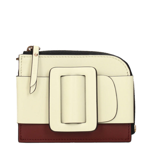 Beige Leather Cardholders