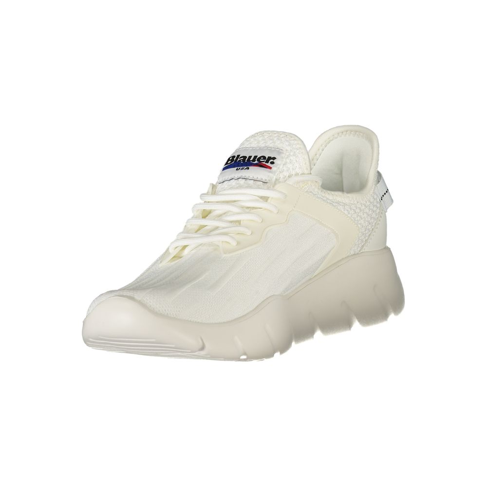 White Polyester Men Sneaker
