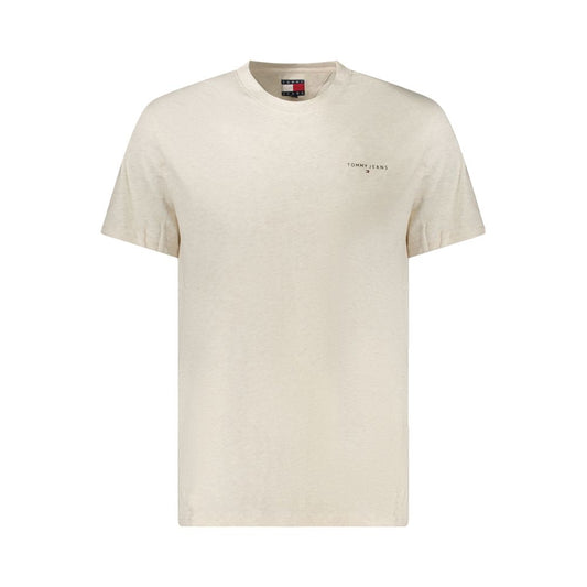 Beige Cotton Men T-Shirt