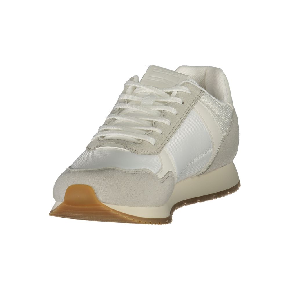 White Polyester Men Sneaker