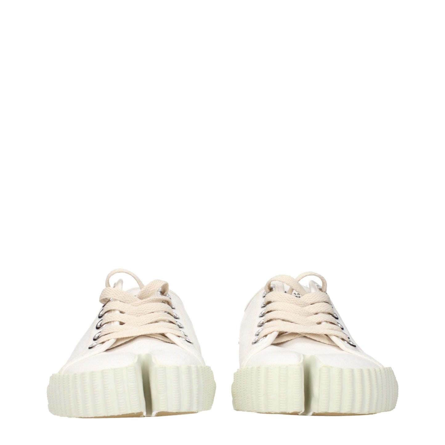 White Fabric Low Tops