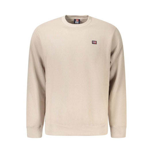 Beige Cotton Men Sweater