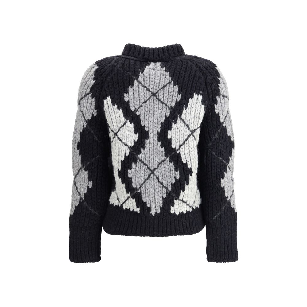 Wool argyle-patterned Cardigan