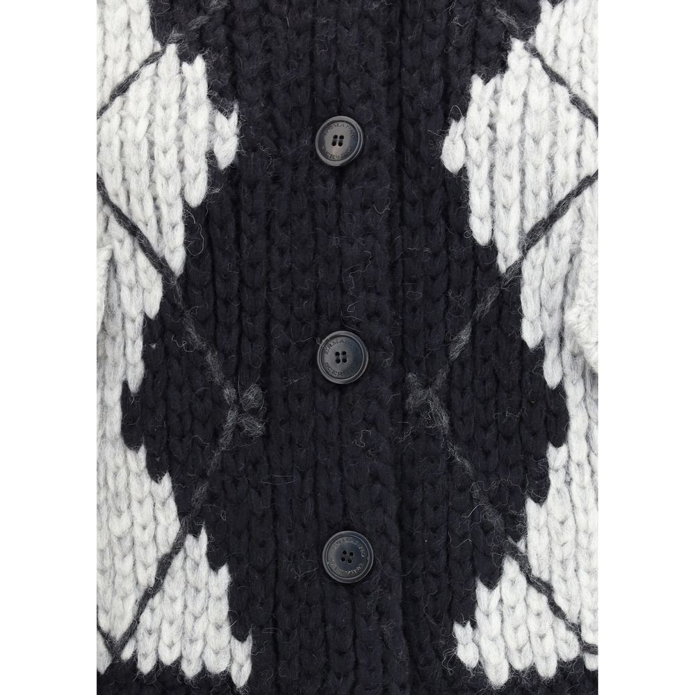 Wool argyle-patterned Cardigan
