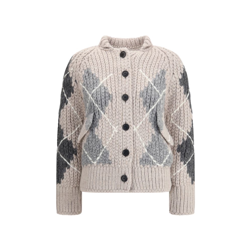 Wool argyle-patterned Cardigan