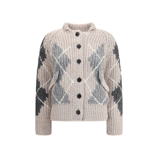 Wool argyle-patterned Cardigan