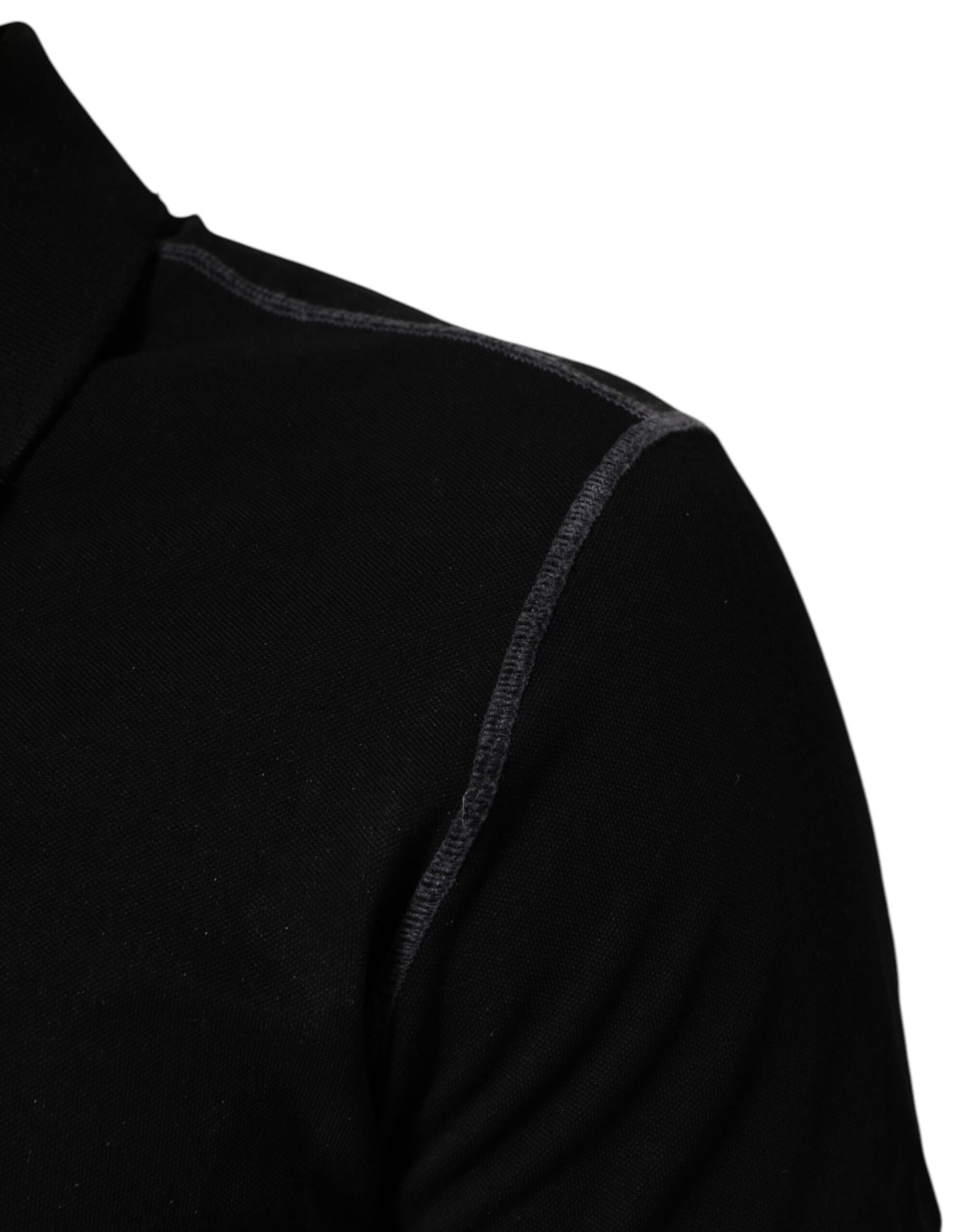 Black Cotton Graphic Print PoloShirt T-shirt