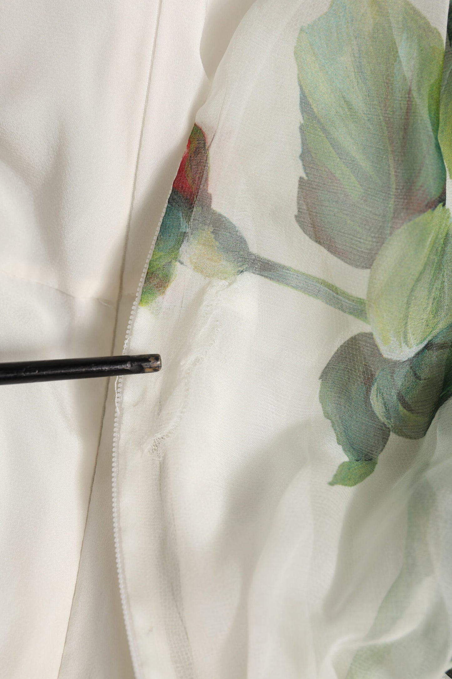 White Floral Roses Silk Maxi Long Gown Dress