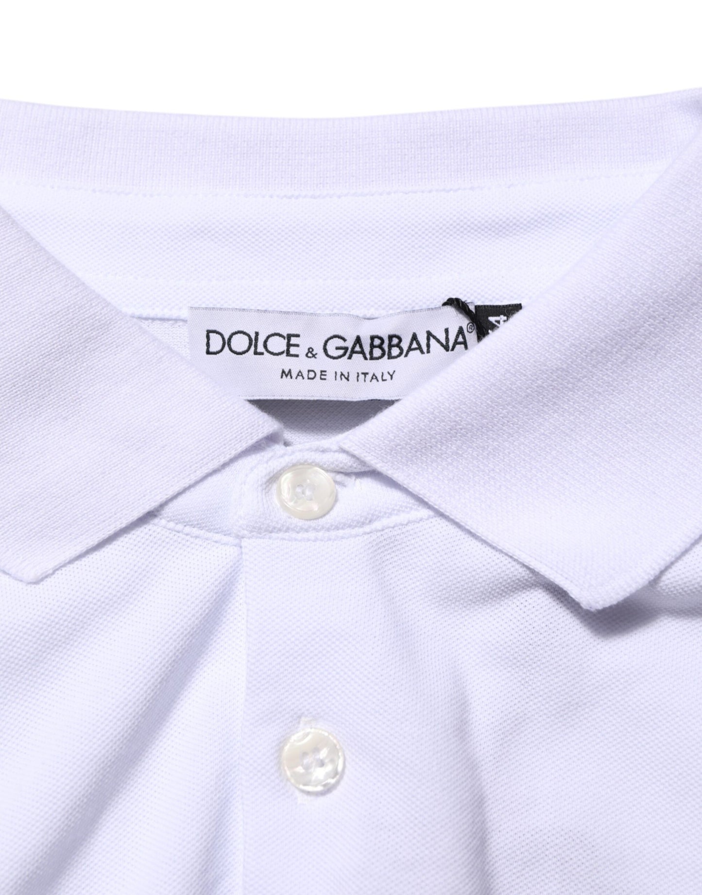 White Logo Patch Cotton Polo Shirt T-shirt