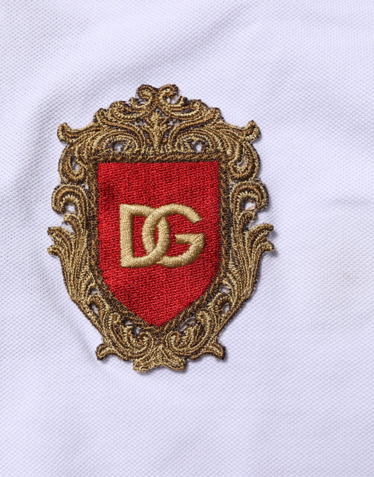 White Logo Patch Cotton Polo Shirt T-shirt