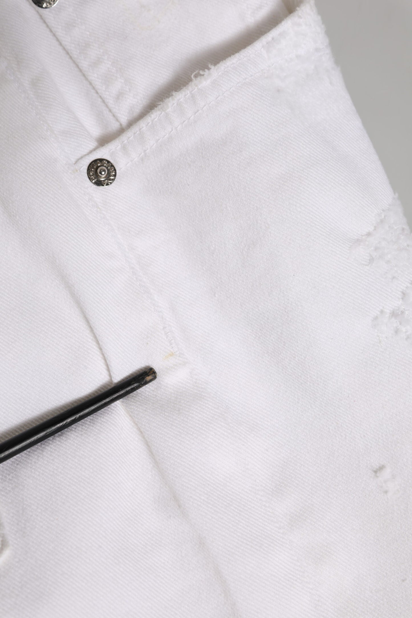 White Cotton Tattered BOYFRIEND Denim Jeans