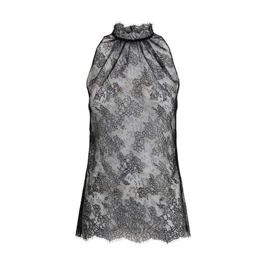 Sleeveless black Lace Top